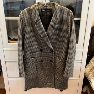 Zara houndstooth coat